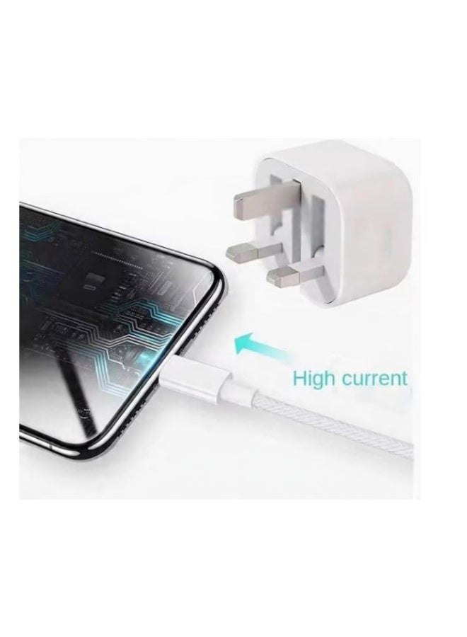 35W USB-C Fast Charger for iPhone 15 Pro Max/16/17/17 Pro Max with 1M Type-C Cable PD Wall Charger Adapter for iPad iPhone (White) - Image 5